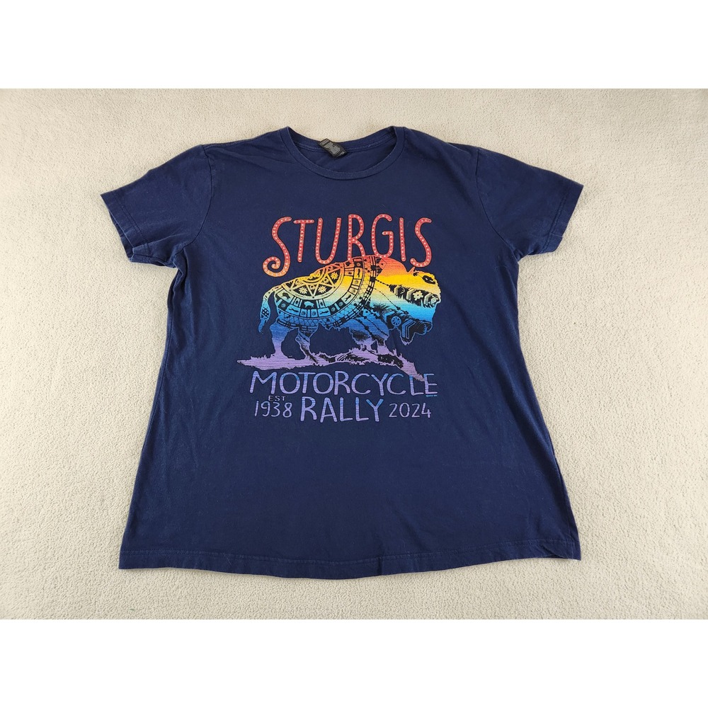 Womens Gildan Sturgis Motorcycle Rally 2024 Navy T-shirt Size 2X Biker